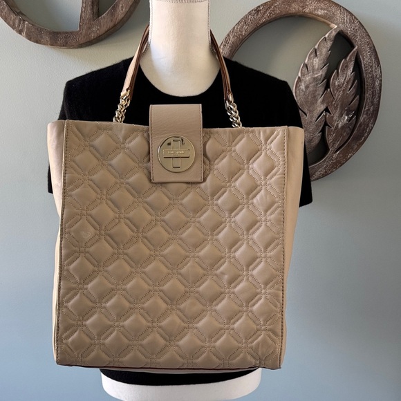 Kate Spade Quilted Large Tan Tote - Picture 3 of 15
